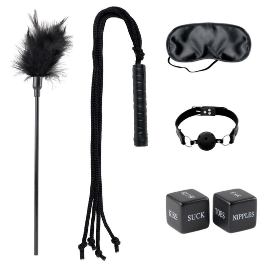 Pipedream Fetish Fantasy Series Limited Edition First Time Fantasy Kit - Black Bondage Kit - 5 Piece Set