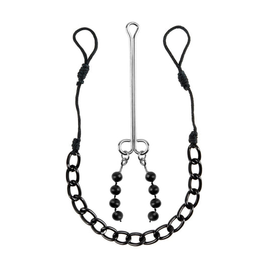Pipedream Fetish Fantasy Series Limited Edition Nipple &amp; Clit Jewelry - Black Non-Piercing Body Jewelry - 2 Piece Set