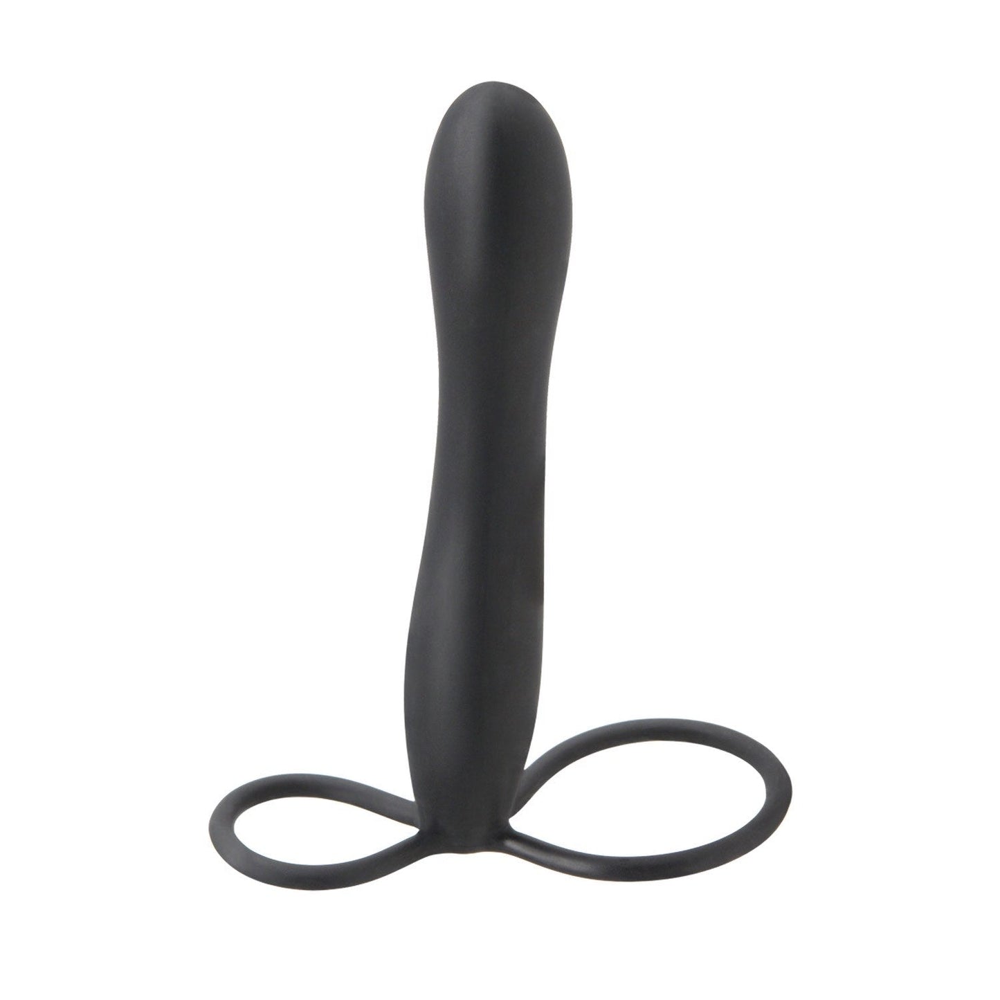 Double Trouble - Black Cock & Ball Ring with Penis Attachment