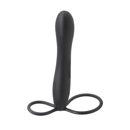 Pipedream Fetish Fantasy Elite Double Trouble - Black Cock &amp; Ball Ring with Penis Attachment
