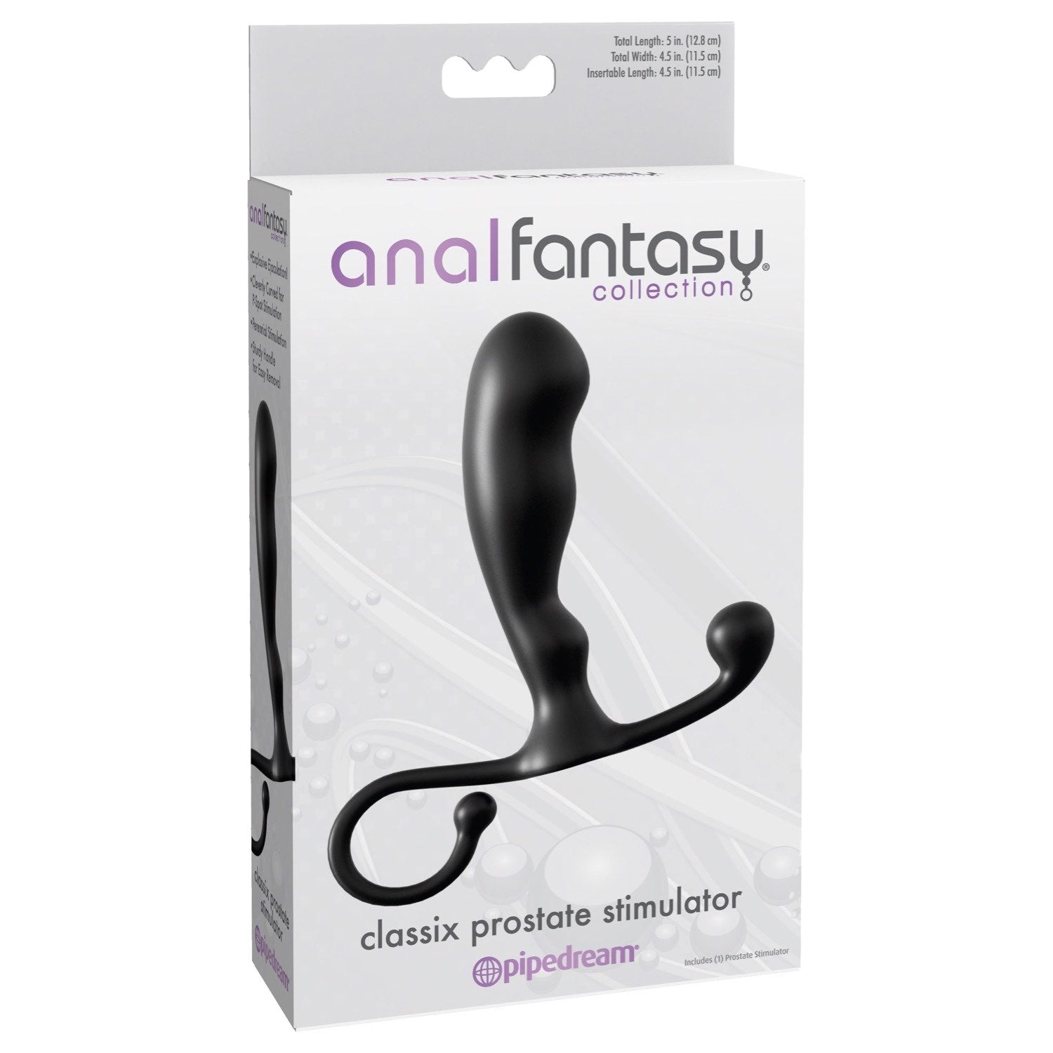 Anal Fantasy Collection Classix Prostate Stimulator - Black 10.1 cm (4&quot;) Prostate Massager by Pipedream