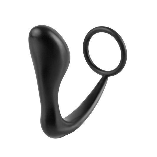 Pipedream Anal Fantasy Collection Ass-gasm Cock Ring Plug - Black 10 cm (4&quot;) Prostate Massager with Cock Ring