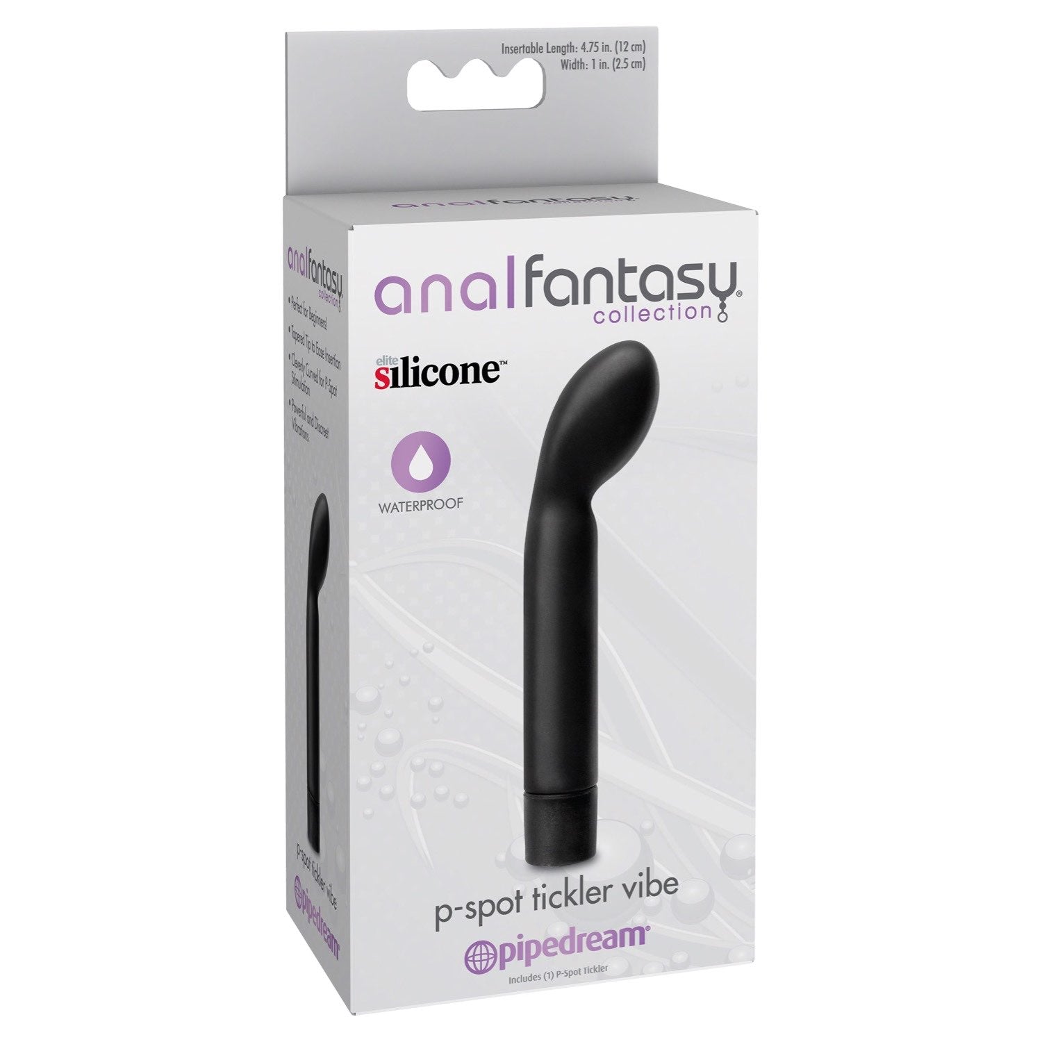 Anal Fantasy Collection P-spot Tickler Vibe - Black 12 cm (4.75&quot;) Prostate Vibrator by Pipedream
