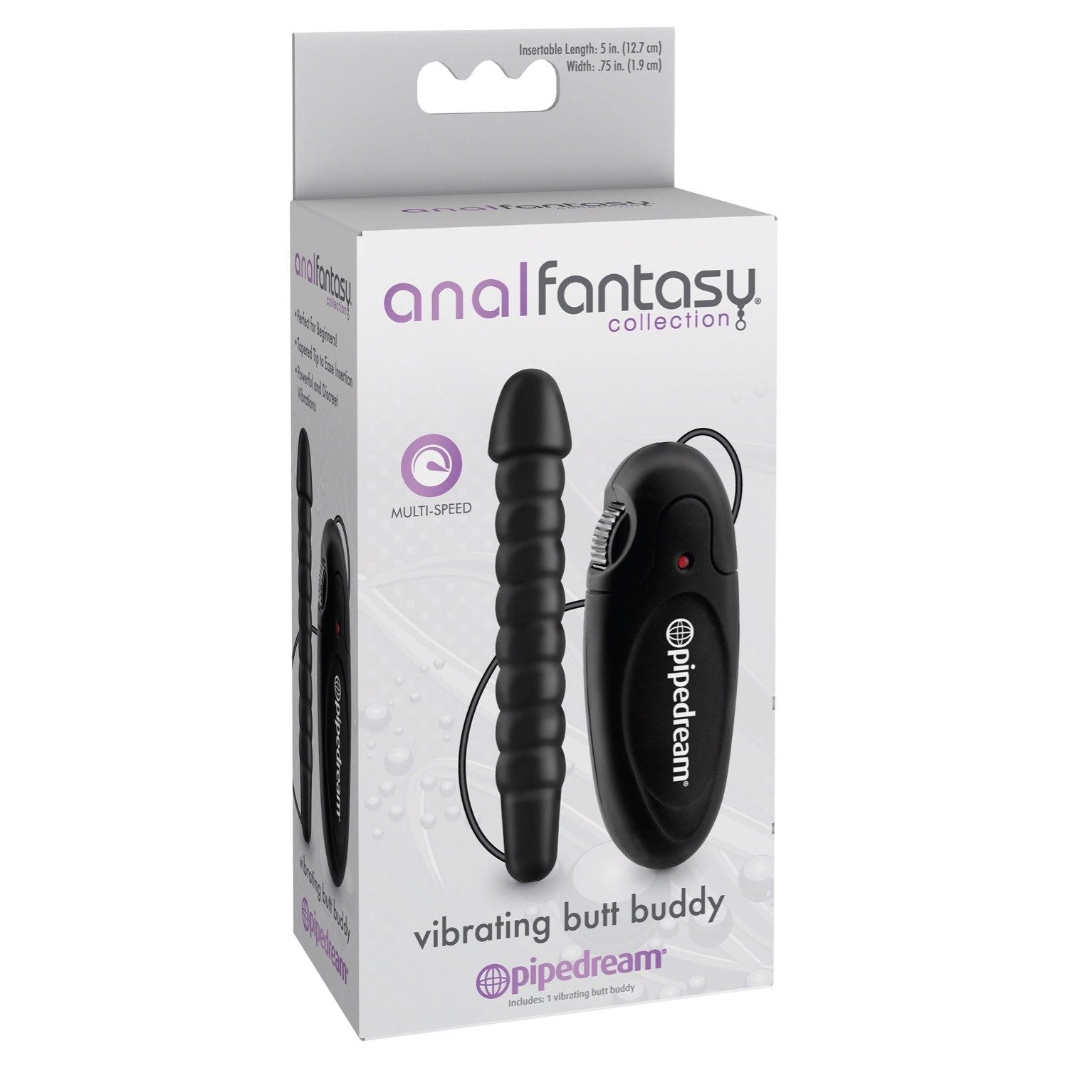 Anal Fantasy Collection Vibrating Butt Buddy - Black 12.75 cm (5&quot;) Anal Vibrator by Pipedream