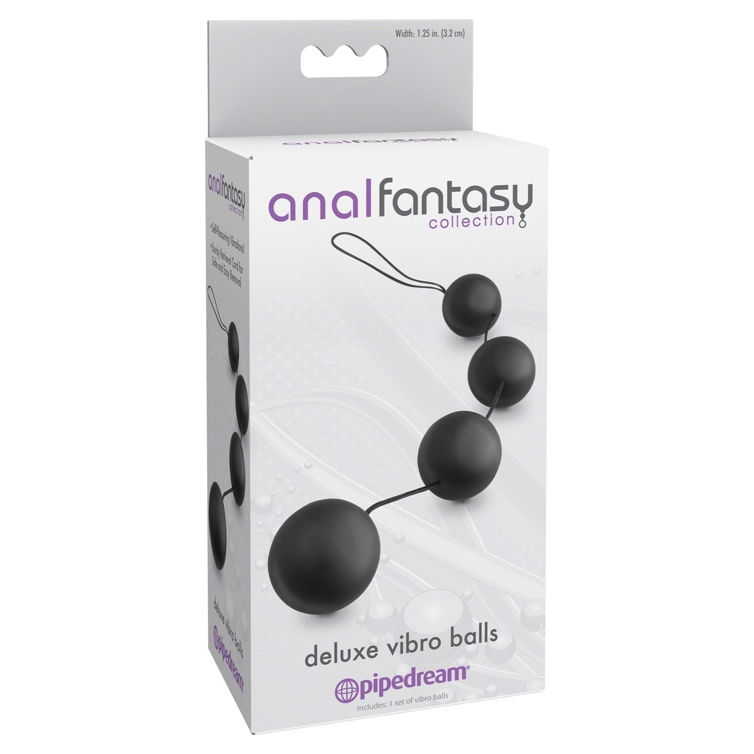 Anal Fantasy Collection Deluxe Vibro Balls - Black Anal Duo Balls by Pipedream