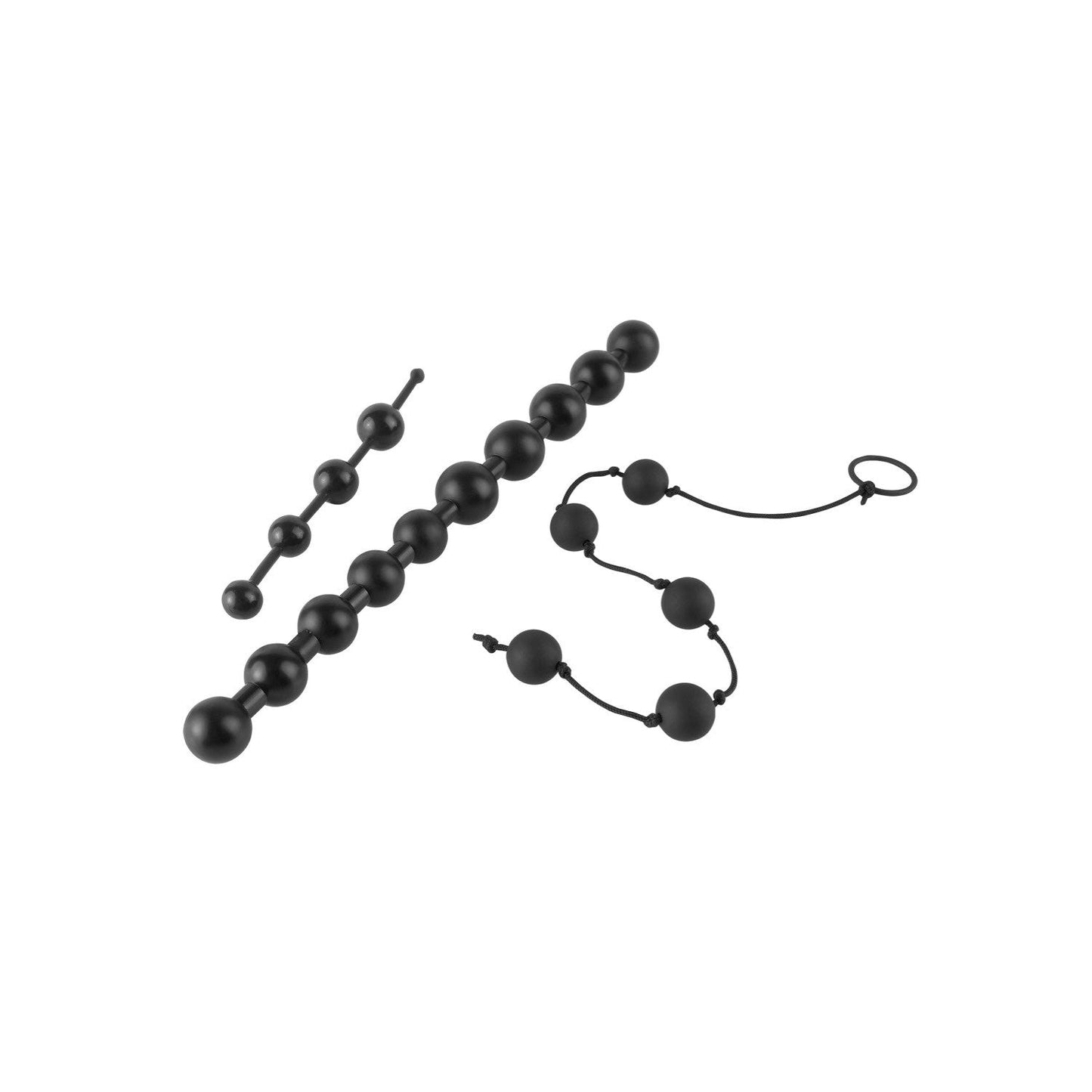 Beginner's Bead Kit - Black Anal Beads - Set of 3 Cords