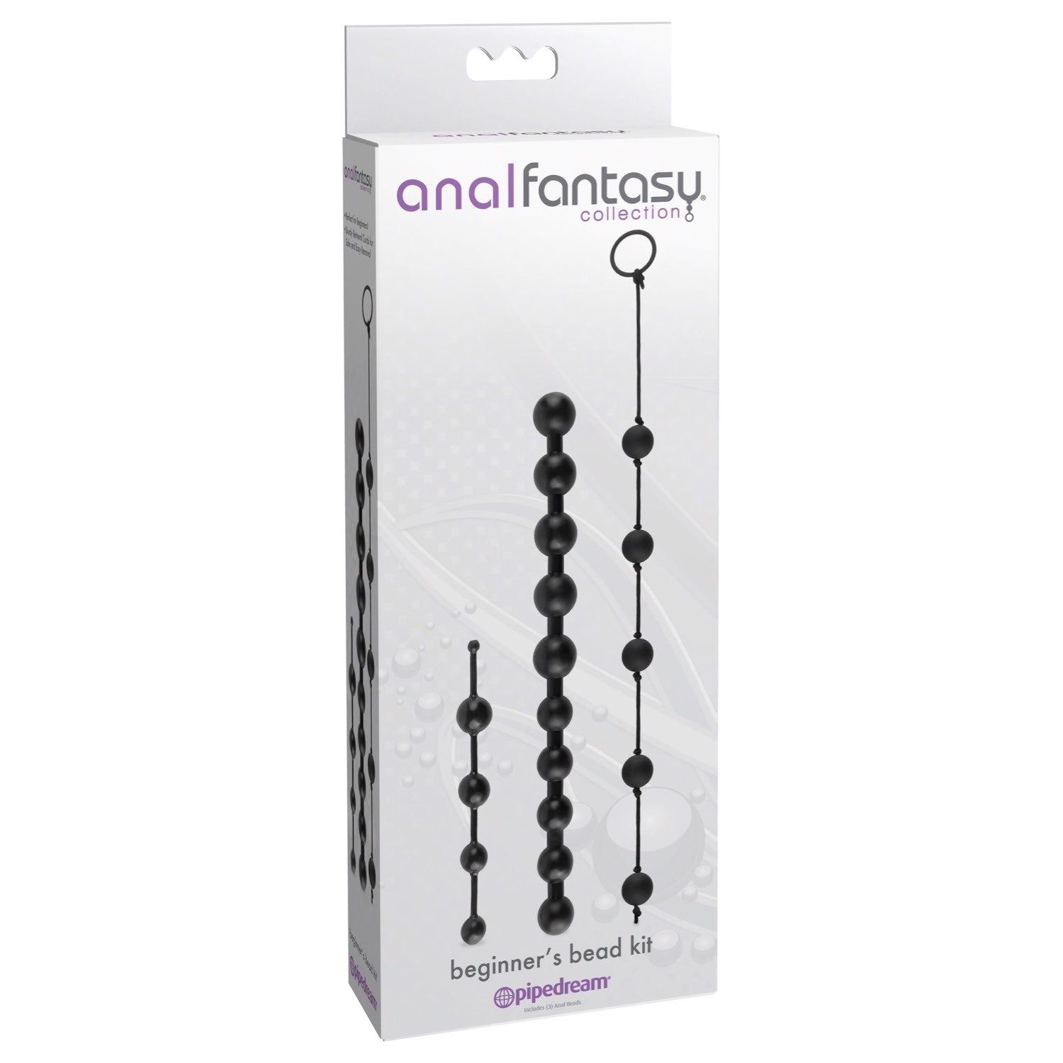 Anal Fantasy Collection Beginner&#39;s Bead Kit - Black Anal Beads - Set of 3 Cords by Pipedream