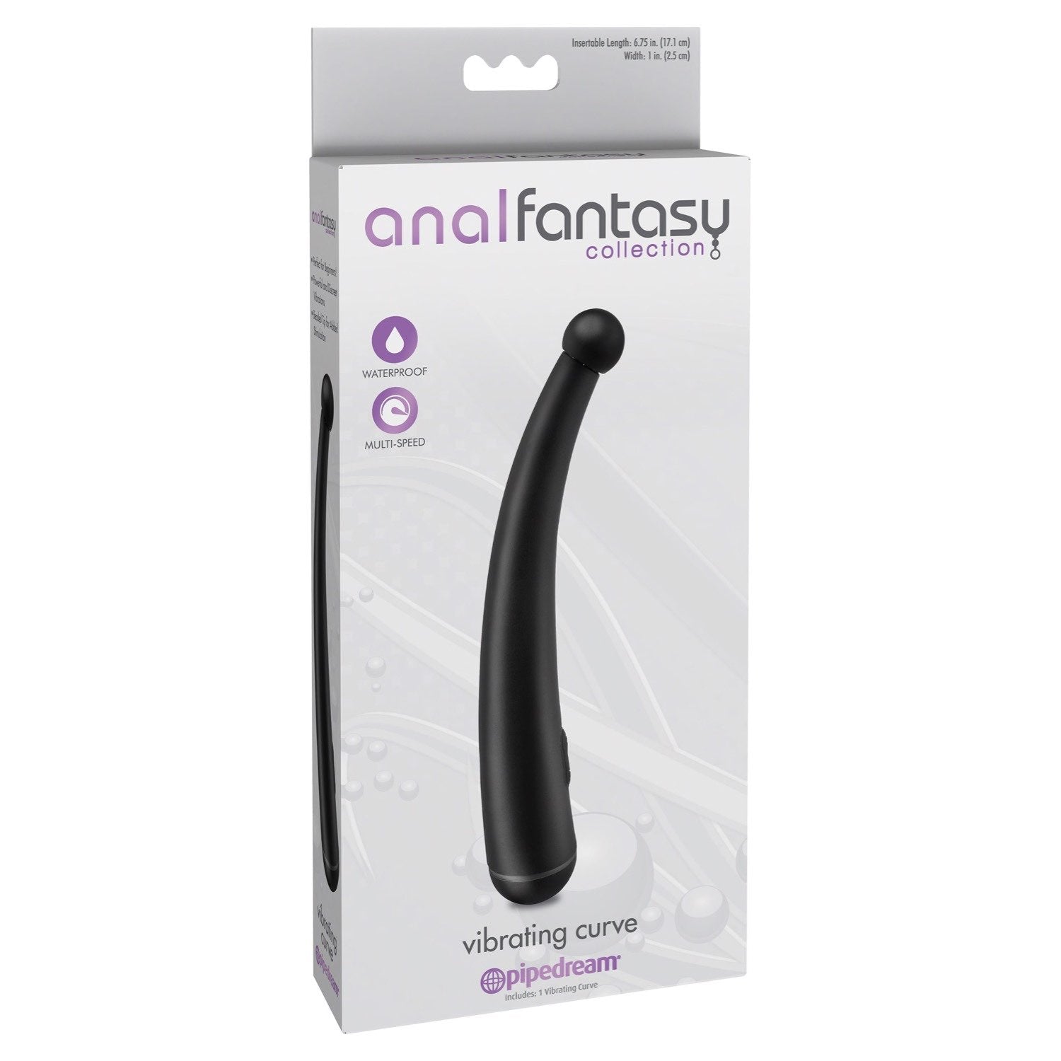 Anal Fantasy Collection Vibrating Curve - Black 17.1 cm (6.75&quot;) Anal Vibrator by Pipedream