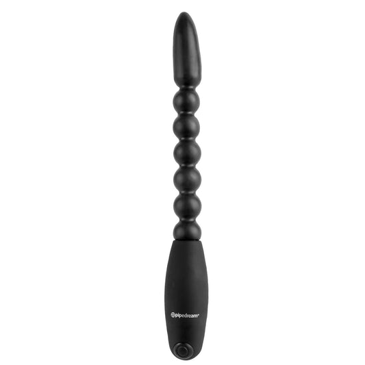 Pipedream 肛门幻想系列 Flexa-pleaser 动力珠 - 黑色 17.75 厘米（7 英寸）振动肛门珠