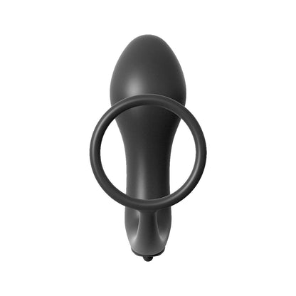 Ass-gasm Cockring Plug - Black Vibrating Butt Plug with Cock Ring