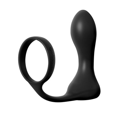 系列可充电 Ass-Gasm Pro - 黑色 USB 可充电振动肛门塞，带阴茎环
