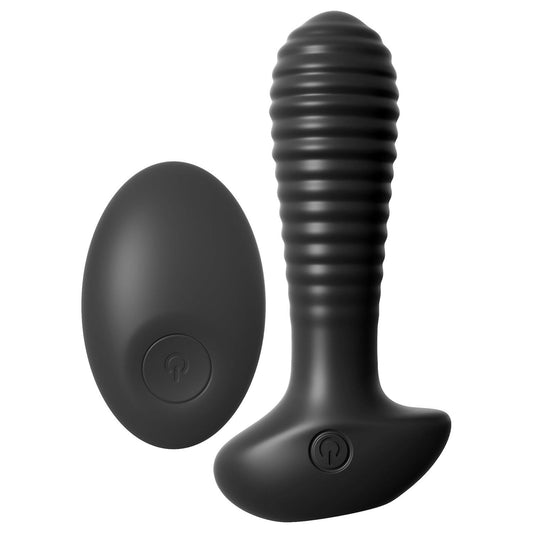 Pipedream 肛门 幻想 精英 遥控肛门刺激器 - 黑色 11.9 厘米（4.75 英寸）USB 可充电肛门振动器，带无线遥控