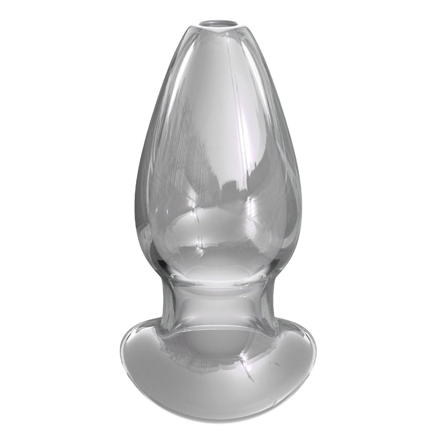 Mega Anal Gaper - Clear Glass Hollow Butt Plug