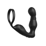["Massager","Cock Ring"]Ass-Gasm P-Spot Milker - Black USB Rechargeable Prostate Massage with Cock Ring