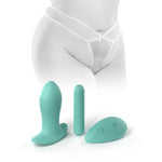 ["Plug"]HOOKUP Remote Bow-Tie G-String - XL-XXL - White Panty with Rechargeable Bullet & Plug - XL/XXL Size