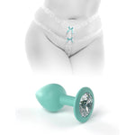 ["Plug"]HOOKUP Crotchless Secret Gem - White Panty with Gem Butt Plug - XL/XXL Size