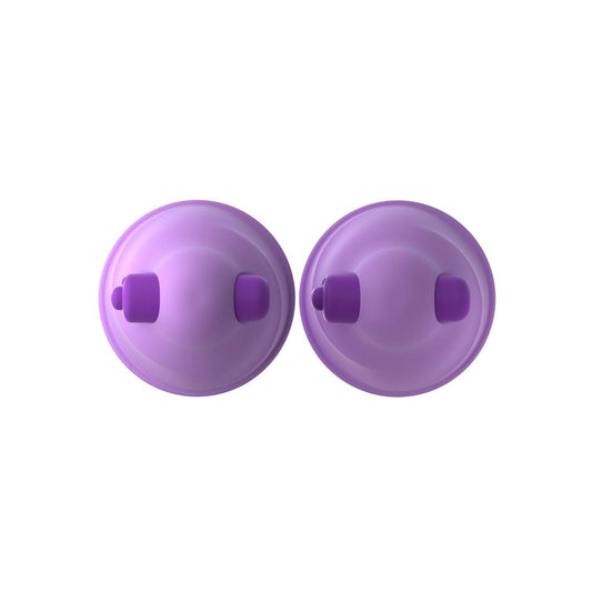 Pipedream Fantasy For Her Vibrating Nipple Suck-Hers - Purple 5 cm Vibrating Nipple Suckers - Set of 2