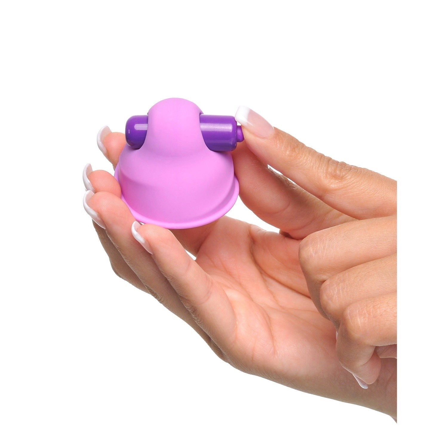 Fantasy For Her Vibrating Nipple Suck-Hers - Purple 5 cm Vibrating Nipple Suckers - Set of 2 by Pipedream
