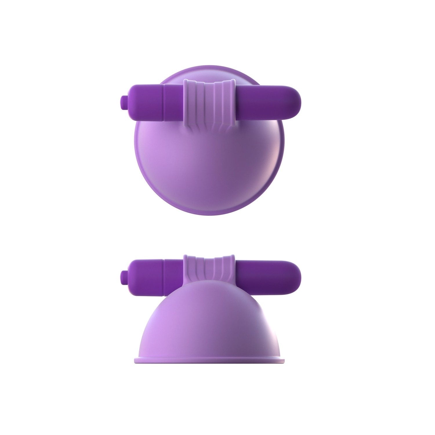 Fantasy For Her Vibrating Breast Suck-Hers - Purple 7 cm Vibrating Breast Suckers - Set of 2 by Pipedream