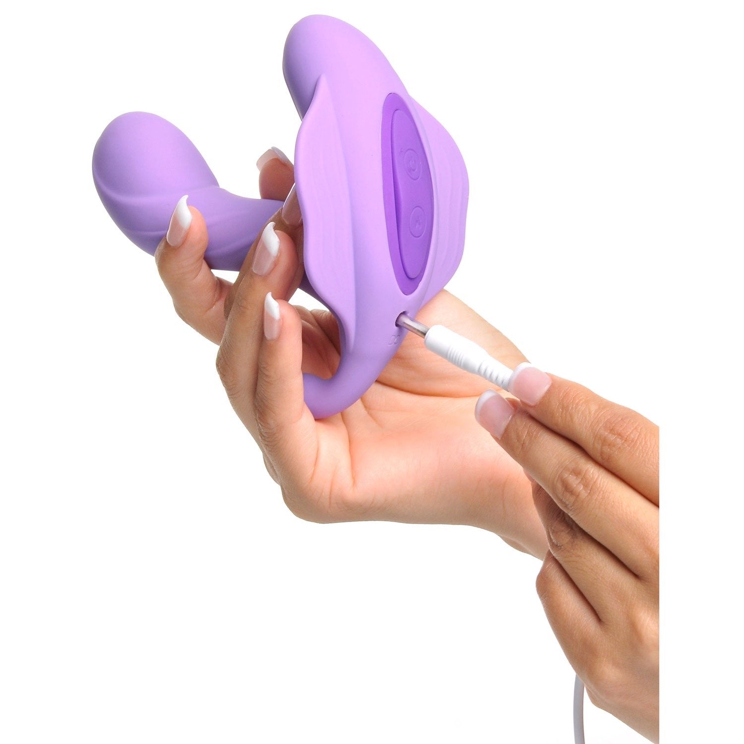 Fantasy For Her G-Spot Stimulate-Her - Purple USB Rechargeable Vibrator with Clit Stimulator and Wireless Remote by Pipedream