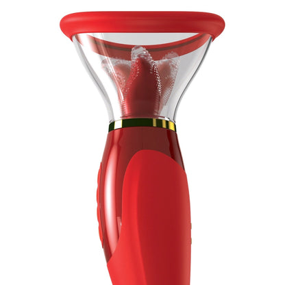 Ultimate Pleasure - Red/Gold USB Rechargeable Sucking & Flicking Stimulator