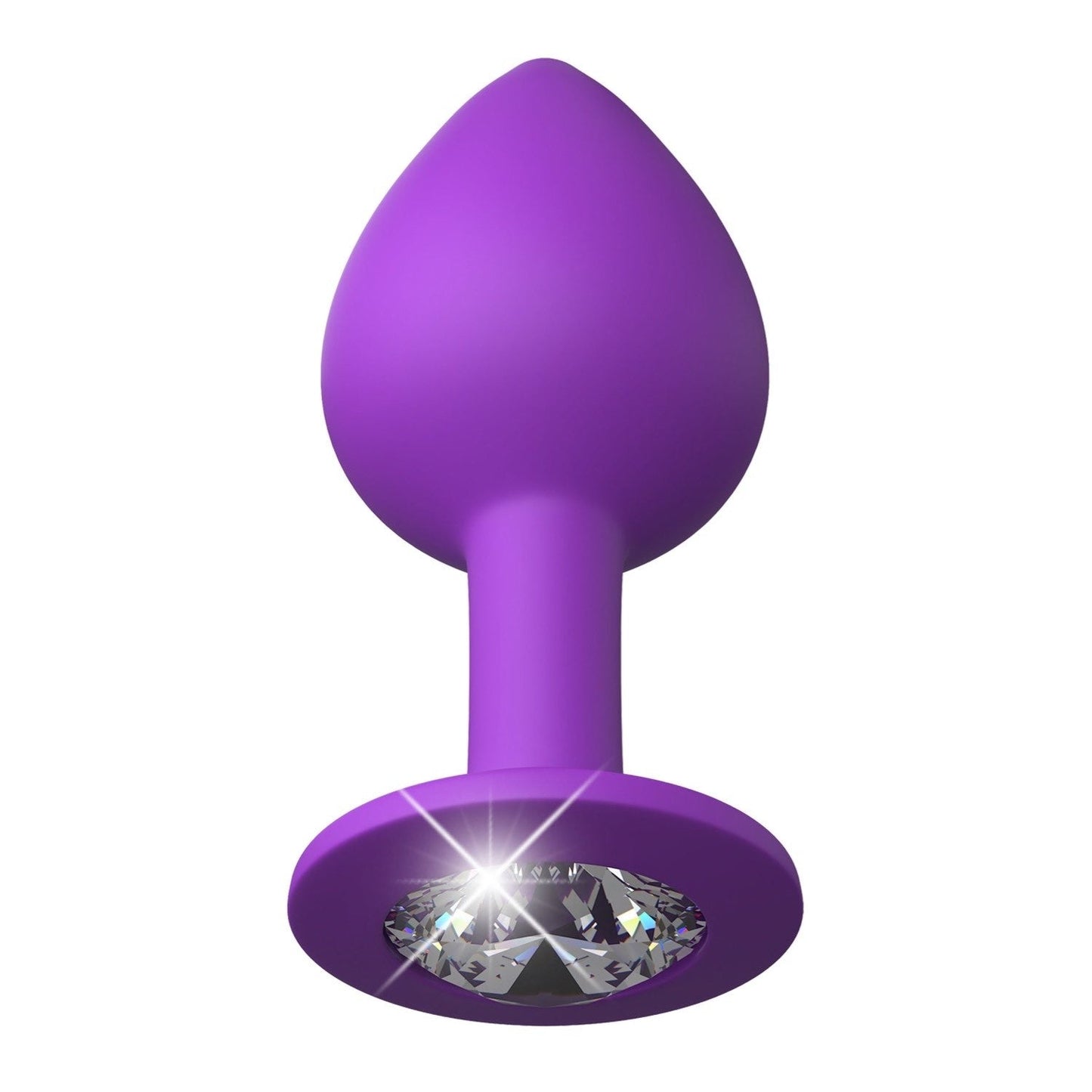 Little Gem Medium Plug - Purple 8.1 cm Butt Plug With Jewel Base