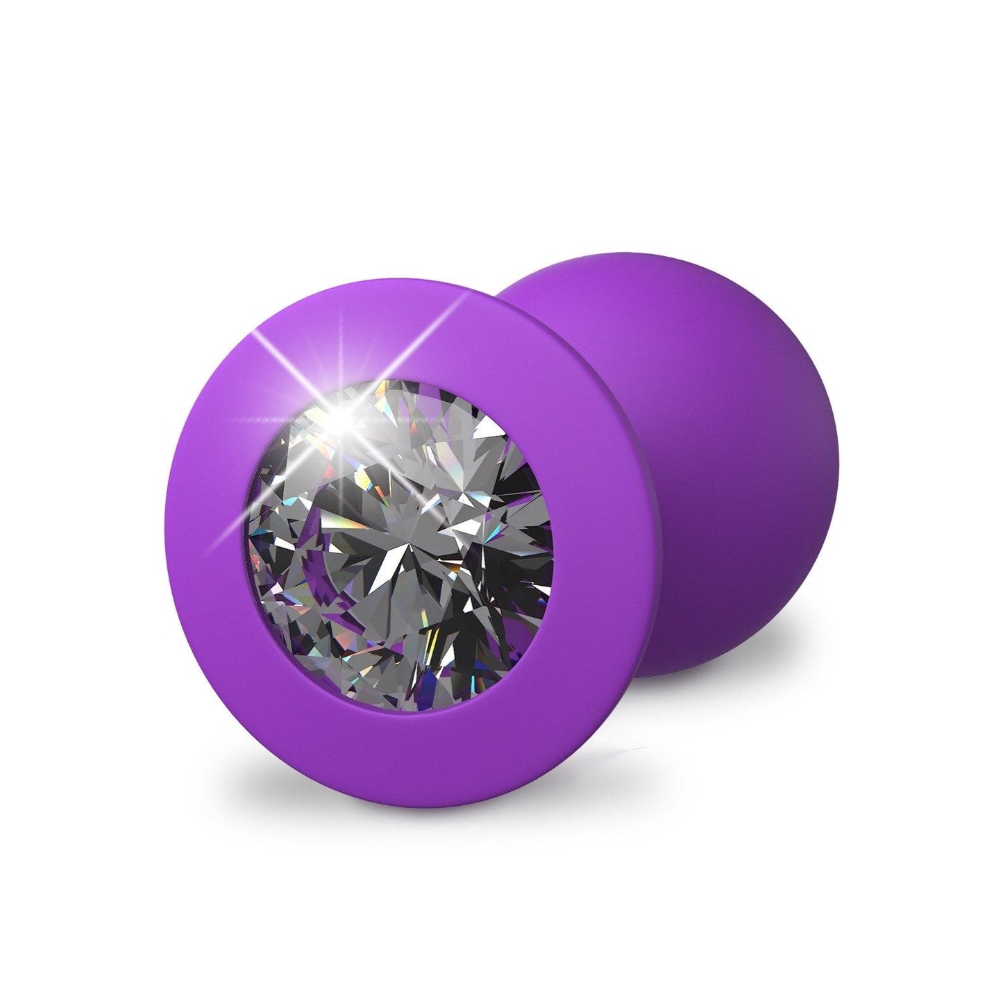 Little Gem Medium Plug - Purple 8.1 cm Butt Plug With Jewel Base