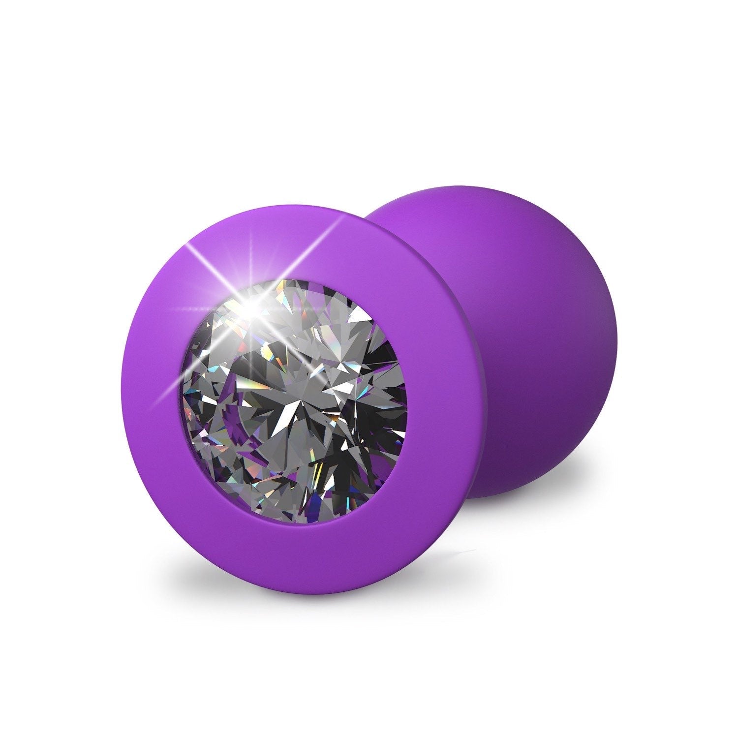 为她幻想 Little Gem 中号插头 - 紫色 8.1 厘米对接插头，带宝石底座 by Pipedream