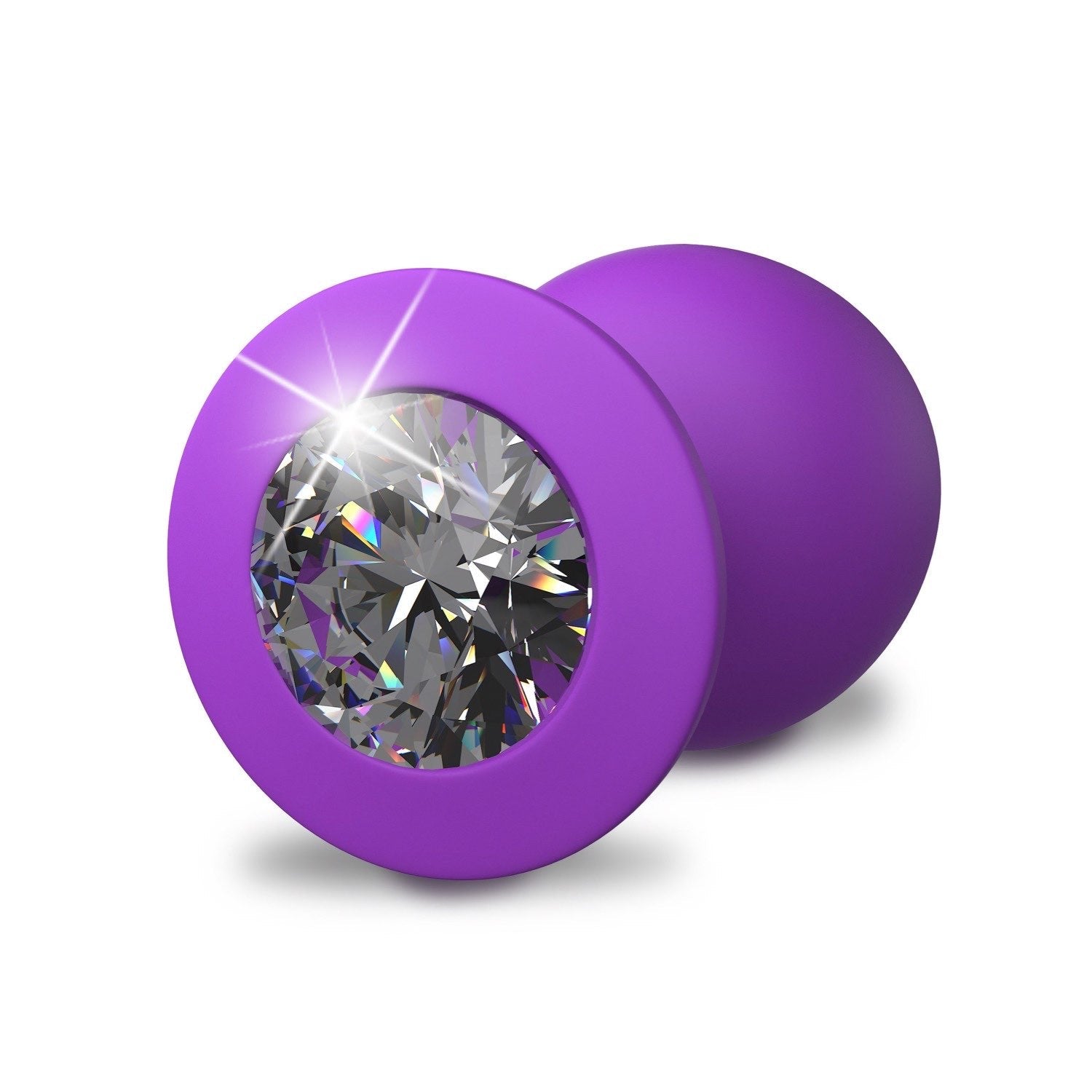 为她幻想 Little Gem 大插头 - 紫色 9.6 厘米对接插头，带宝石底座 by Pipedream