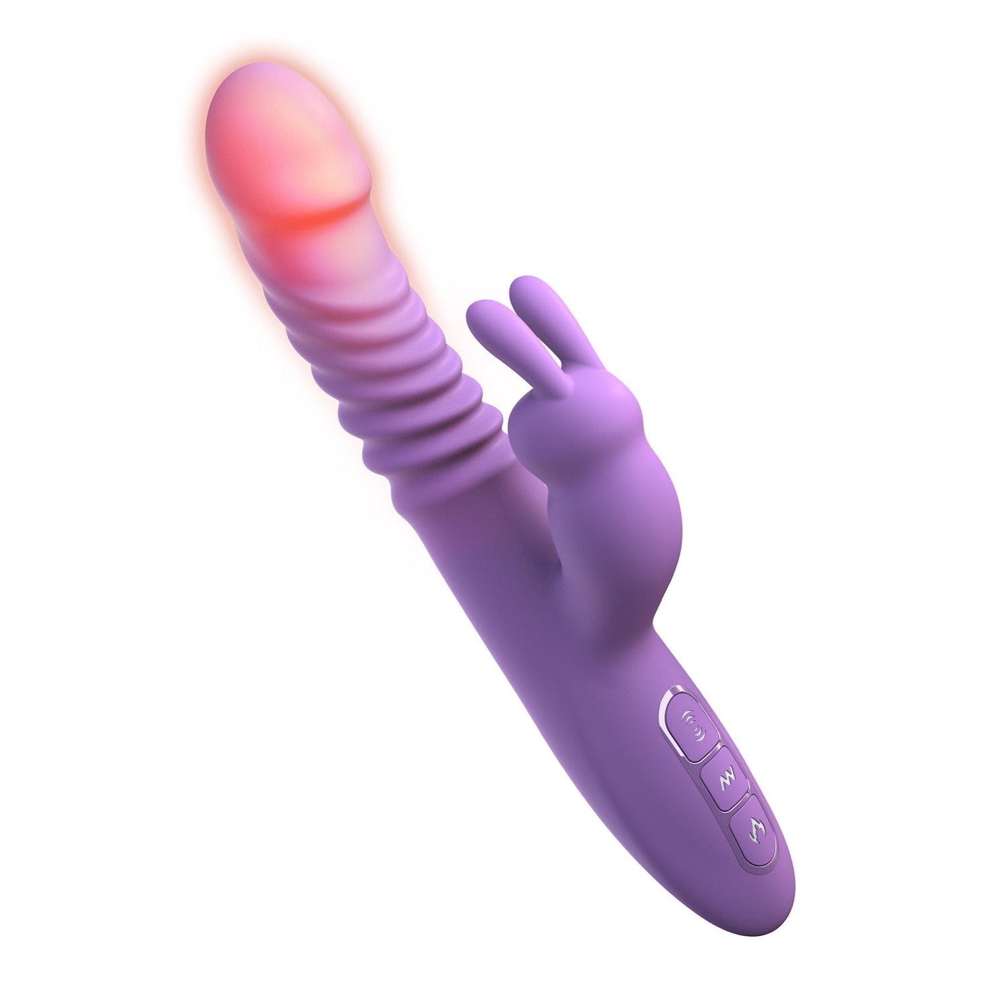 Thrusting 硅胶兔子 - 紫色 USB 可充电 Thrusting 兔子振动器