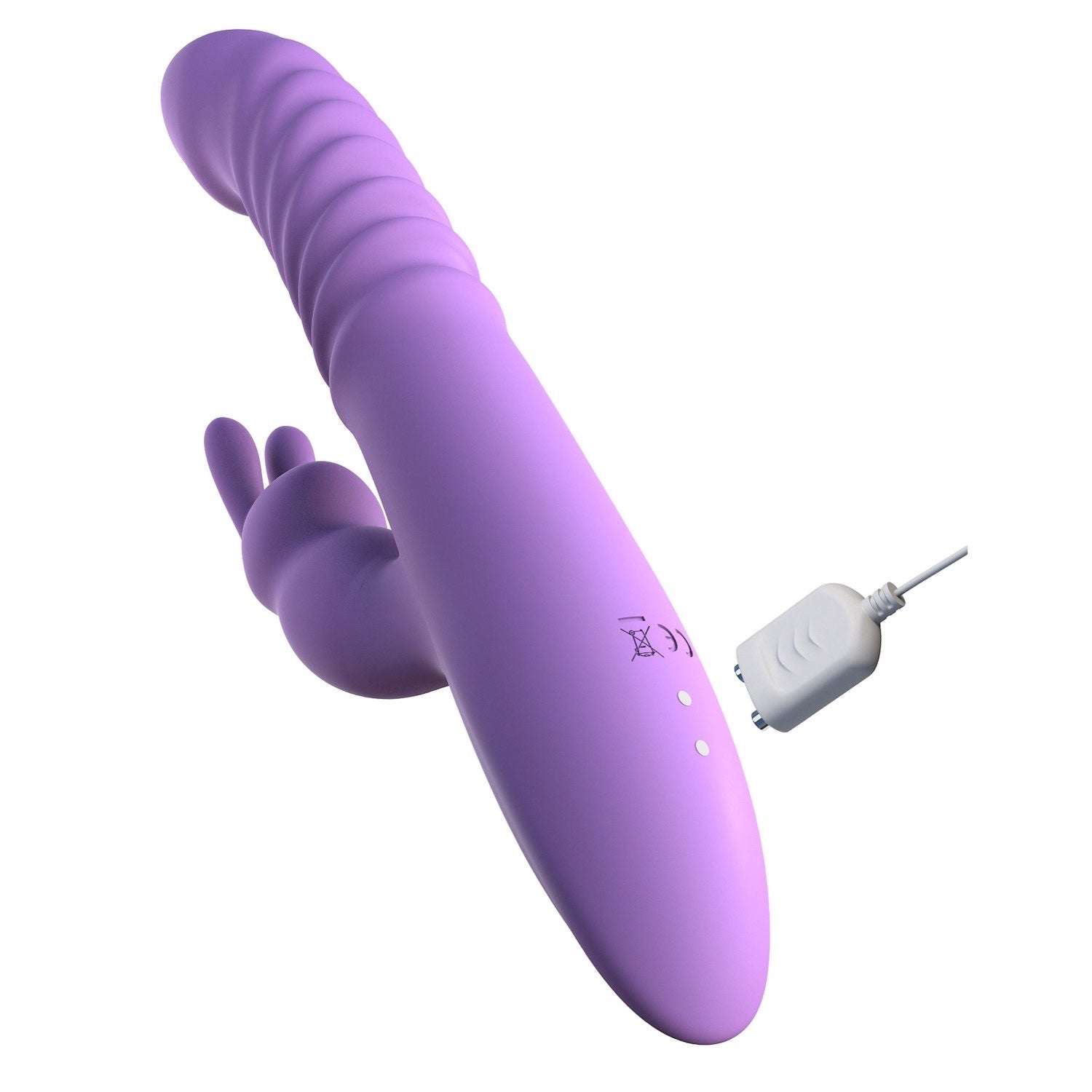 为她幻想 Thrusting 硅胶兔子 - 紫色 USB 可充电 Thrusting 兔子振动器 by Pipedream
