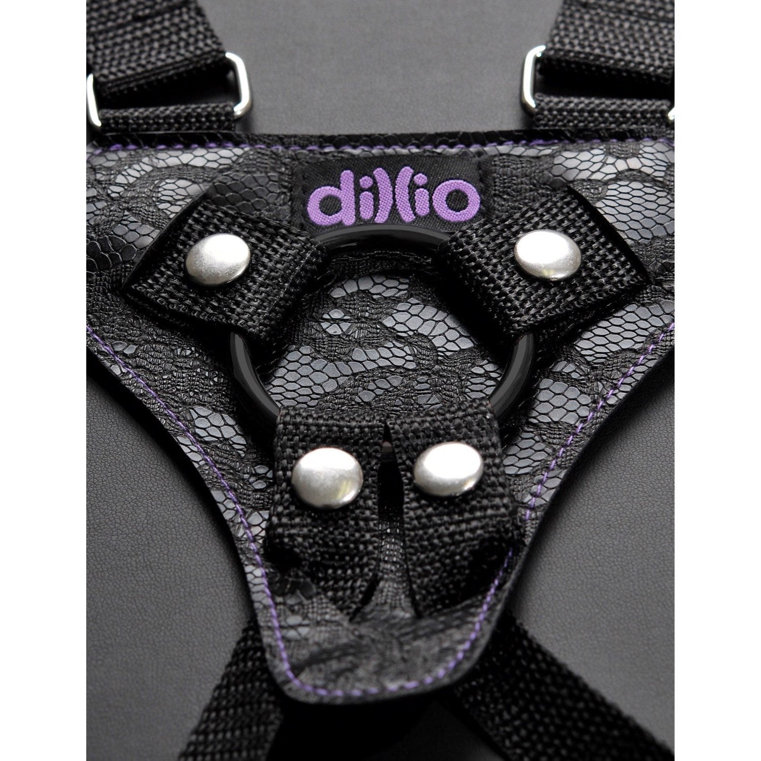 Dillio 6&quot; Strap-On Suspender Harness Set - Purple 15.2 cm Strap-On with Suspender Harness by Pipedream