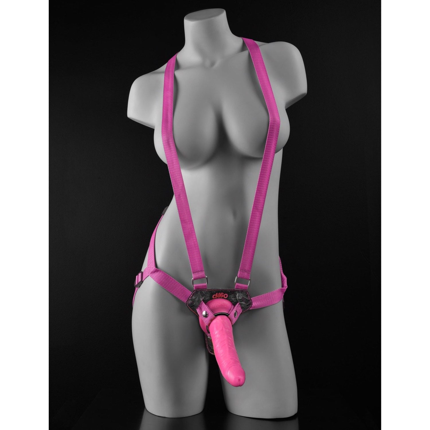 迪利奥 7 英寸绑带式吊带套装 - 粉色 17.8 厘米绑式带吊带 by Pipedream
