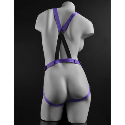 7" Strap-On Suspender Harness Set - Purple 17.8 cm Strap-On with Suspender Harness