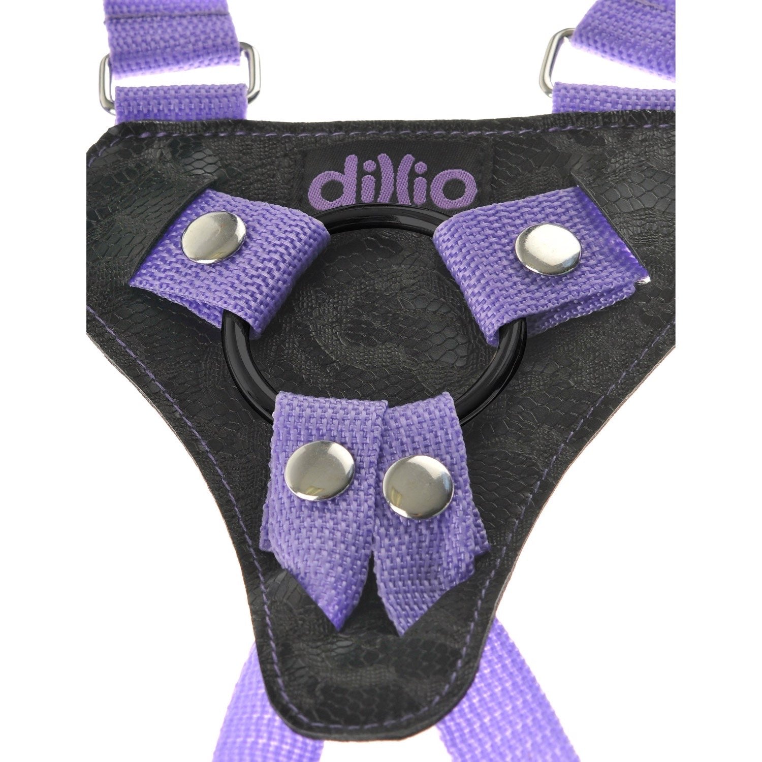 Dillio 7&quot; Strap-On Suspender Harness Set - Purple 17.8 cm Strap-On with Suspender Harness by Pipedream