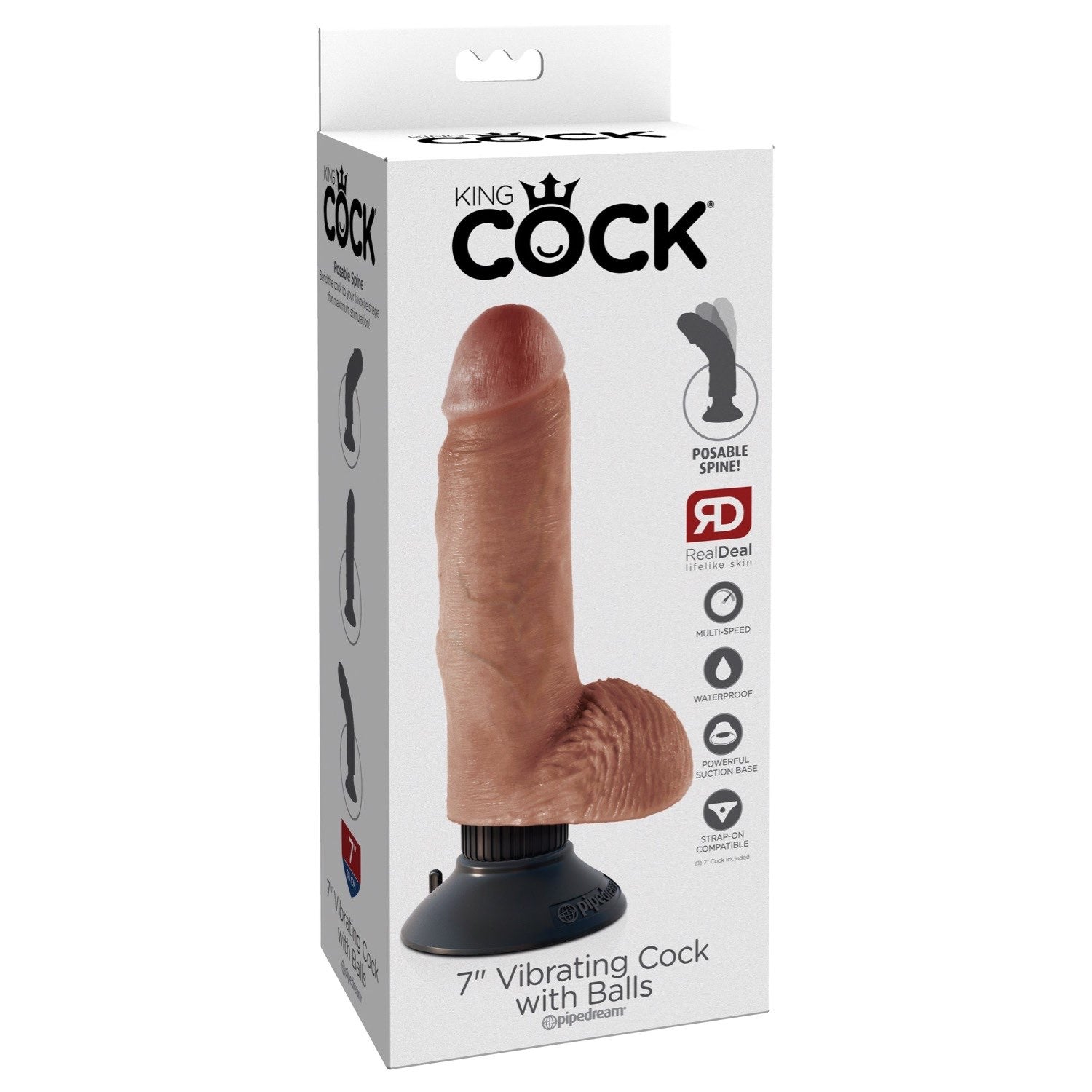 King Cock 7IN Vibrating Cock with Balls by Pipedream