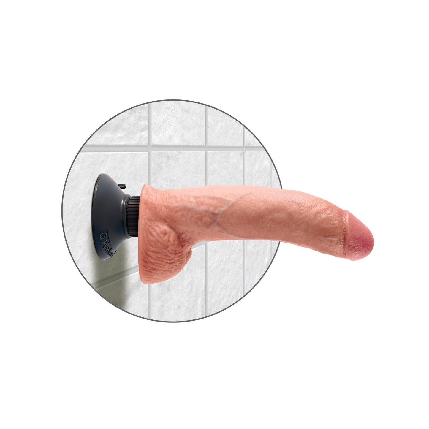 9" Vibrating Cock with Balls - Flesh 22.9 cm (9") Vibrating Dong