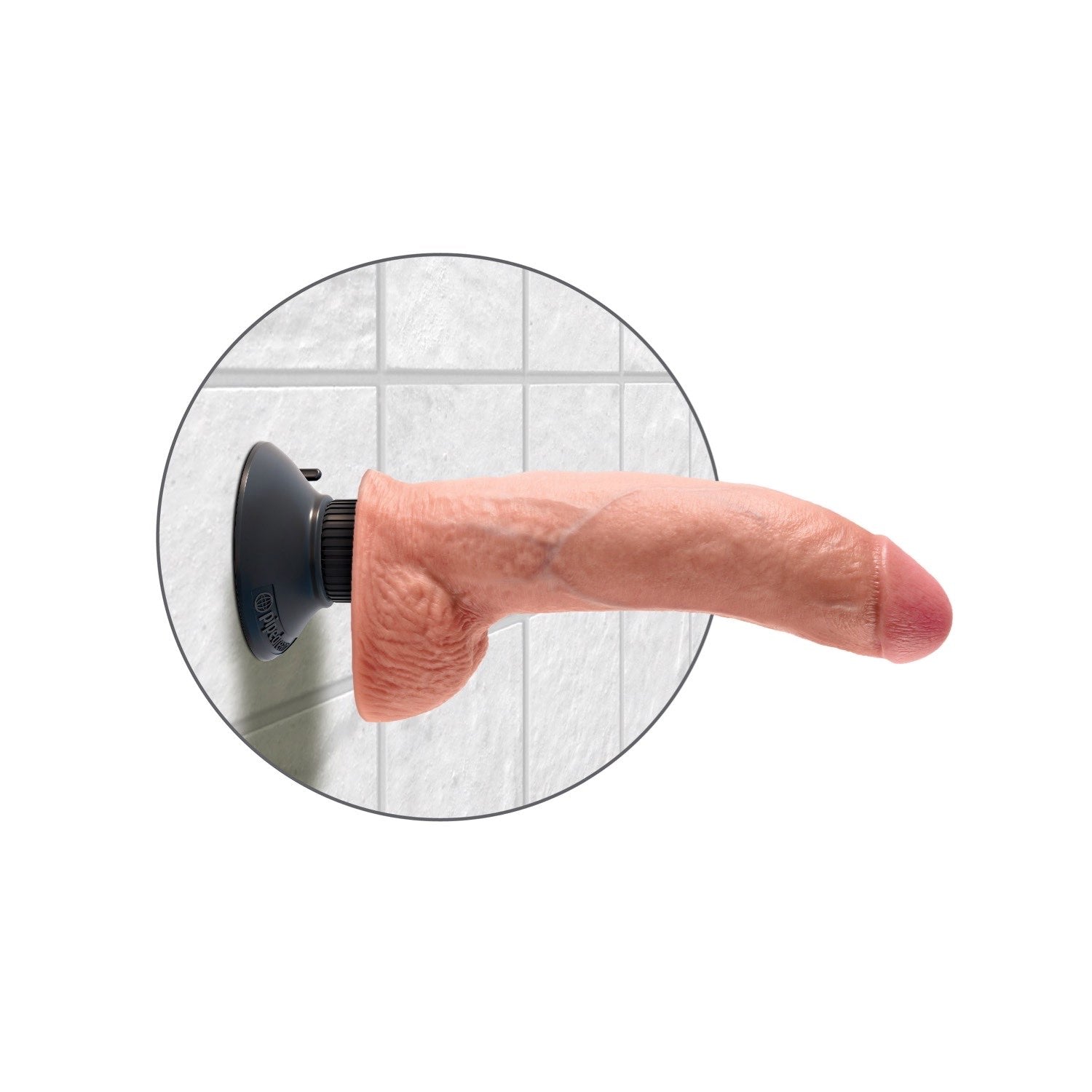 King Cock 9&quot; Vibrating Cock with Balls - Flesh 22.9 cm (9&quot;) Vibrating Dong by Pipedream