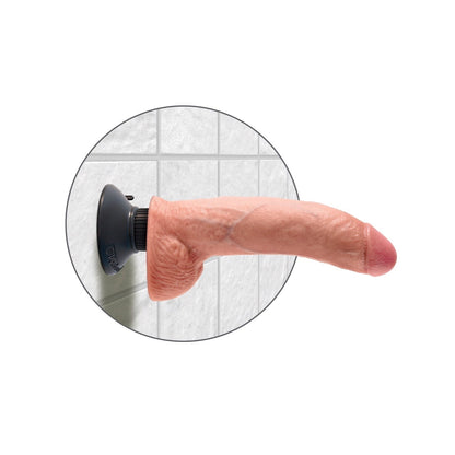 9" Vibrating Cock with Balls - Flesh 22.9 cm (9") Vibrating Dong