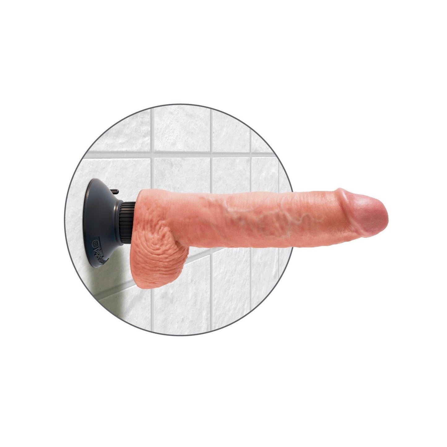 10" Vibrating Cock with Balls - Flesh 25.4 cm Vibrating Dong