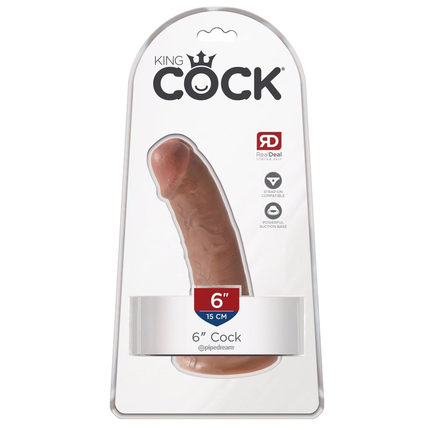 King Cock 6&quot; Cock - Tan 15.2 cm (6&quot;) Dong by Pipedream