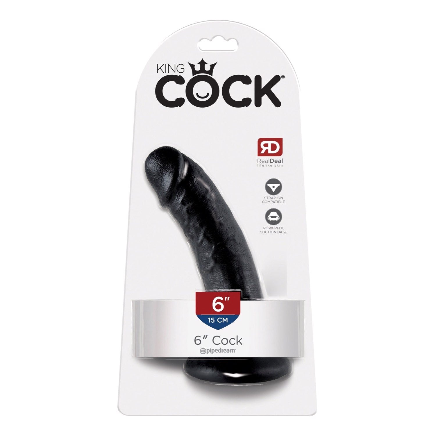 King Cock 6&quot; Cock - Black 15.2 cm (6&quot;) Dong) by Pipedream