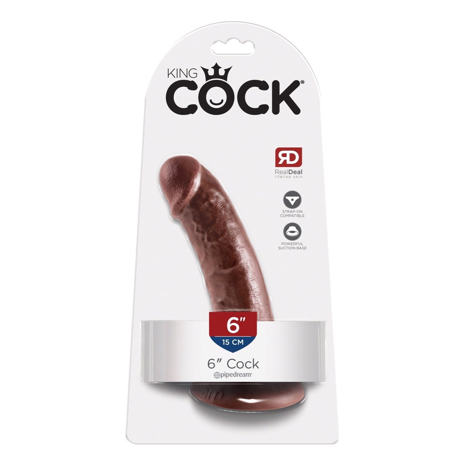 King Cock 6&quot; Cock - Brown 15.2 cm (6&quot;) Dong by Pipedream