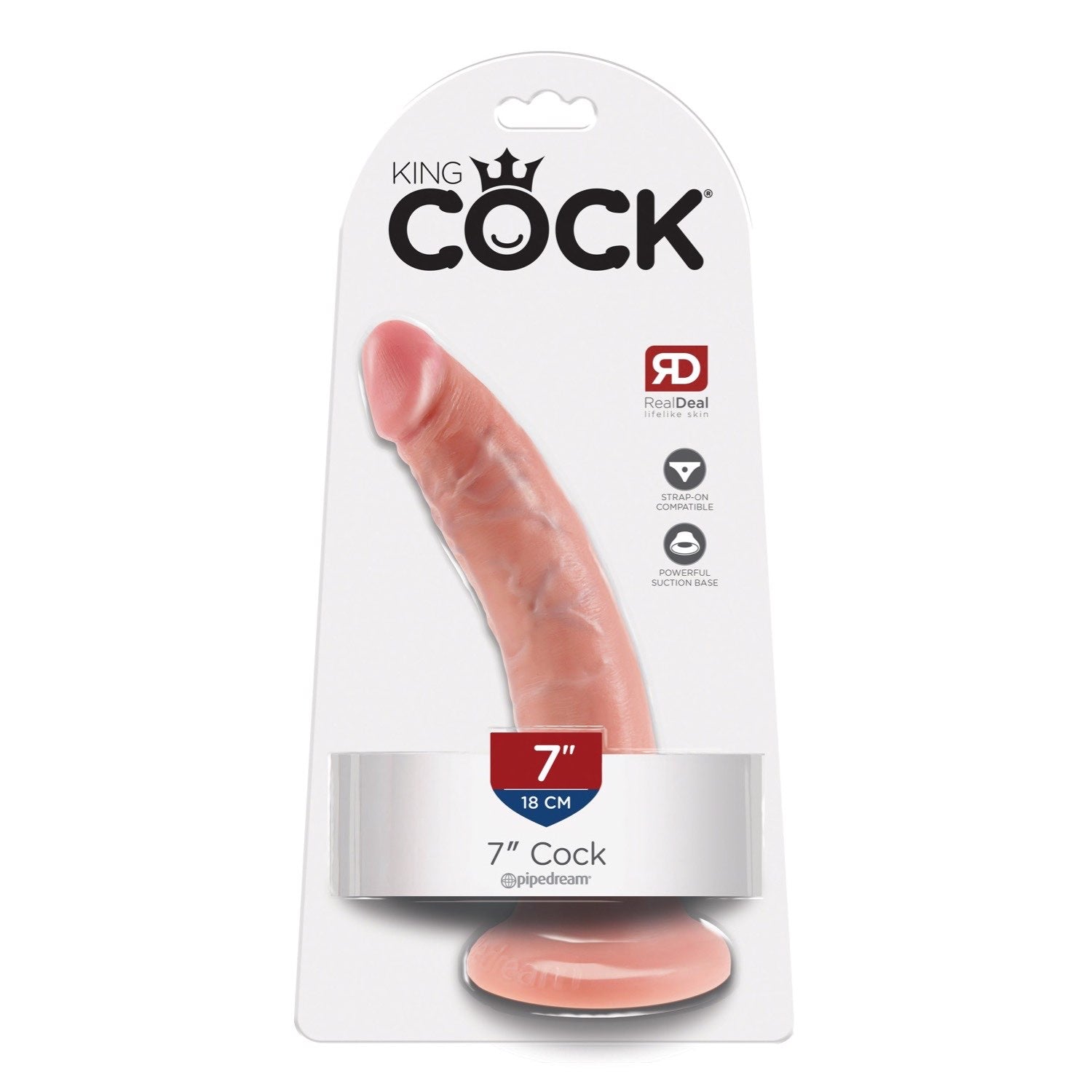 King Cock 7&quot; Cock - Flesh 17.8 cm (7&quot;) Dong by Pipedream