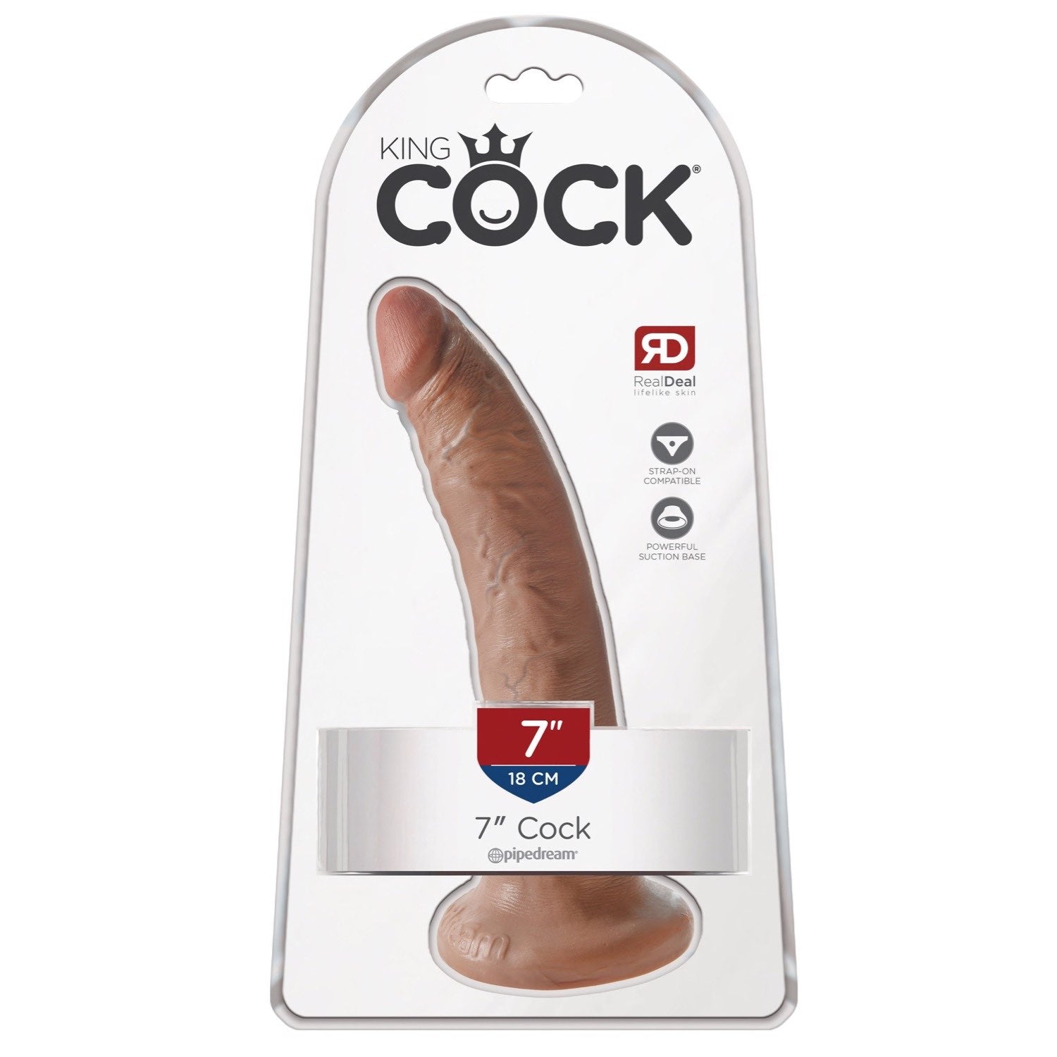 King Cock 7&quot; Cock - Tan 17.8 cm (7&quot;) Dong by Pipedream