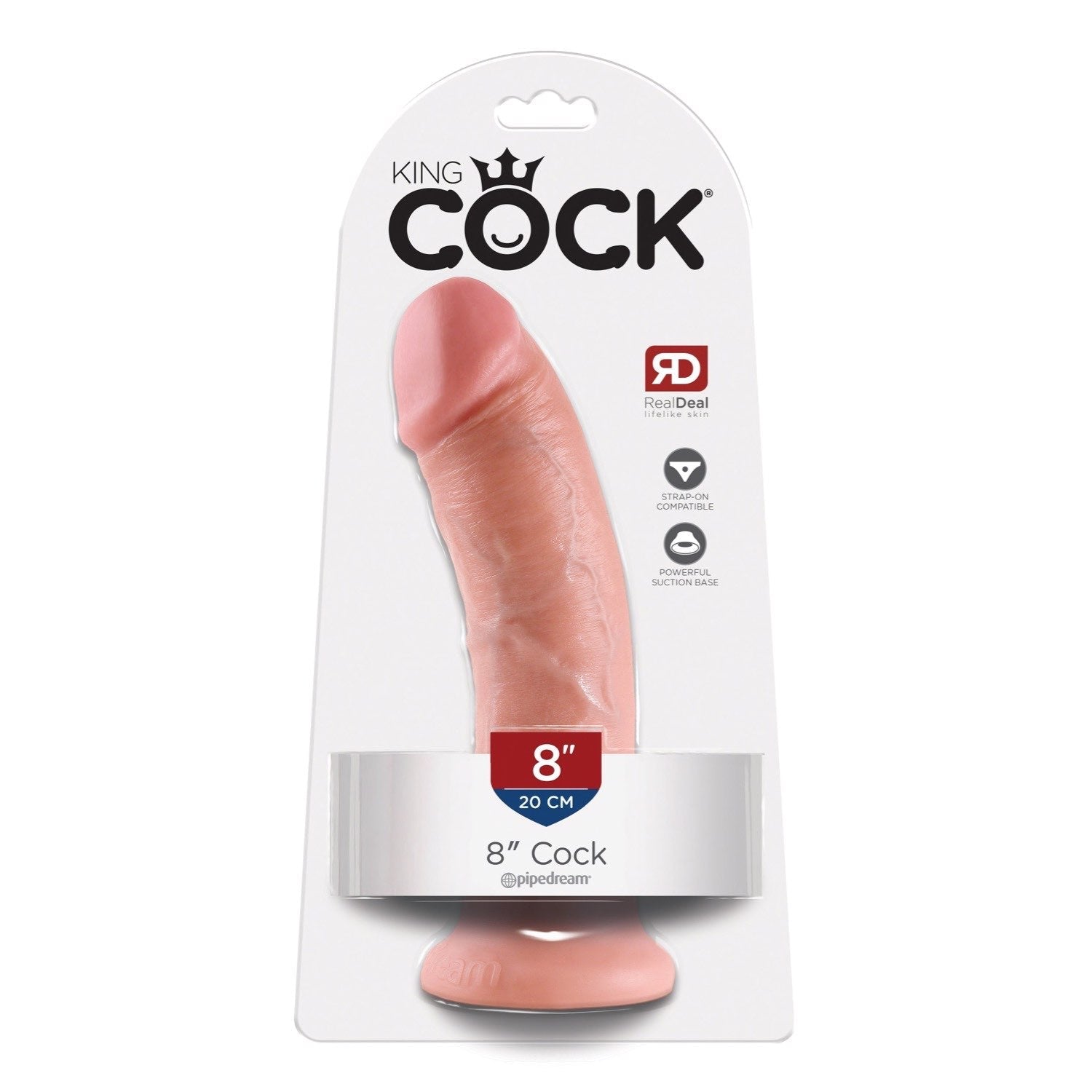 King Cock 8&quot; Cock - Flesh 20.3 cm (8&quot;) Dong by Pipedream