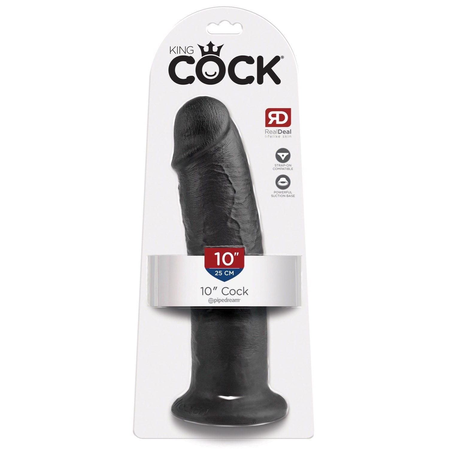 King Cock 10&quot; Cock - Black 25.4 cm (10&quot;) Dong by Pipedream