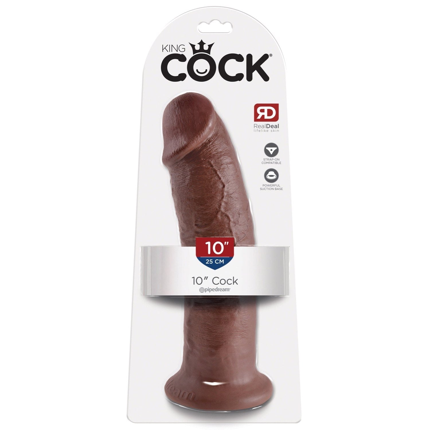 King Cock 10&quot; Cock - Brown 25.4 cm (10&quot;) Dong by Pipedream