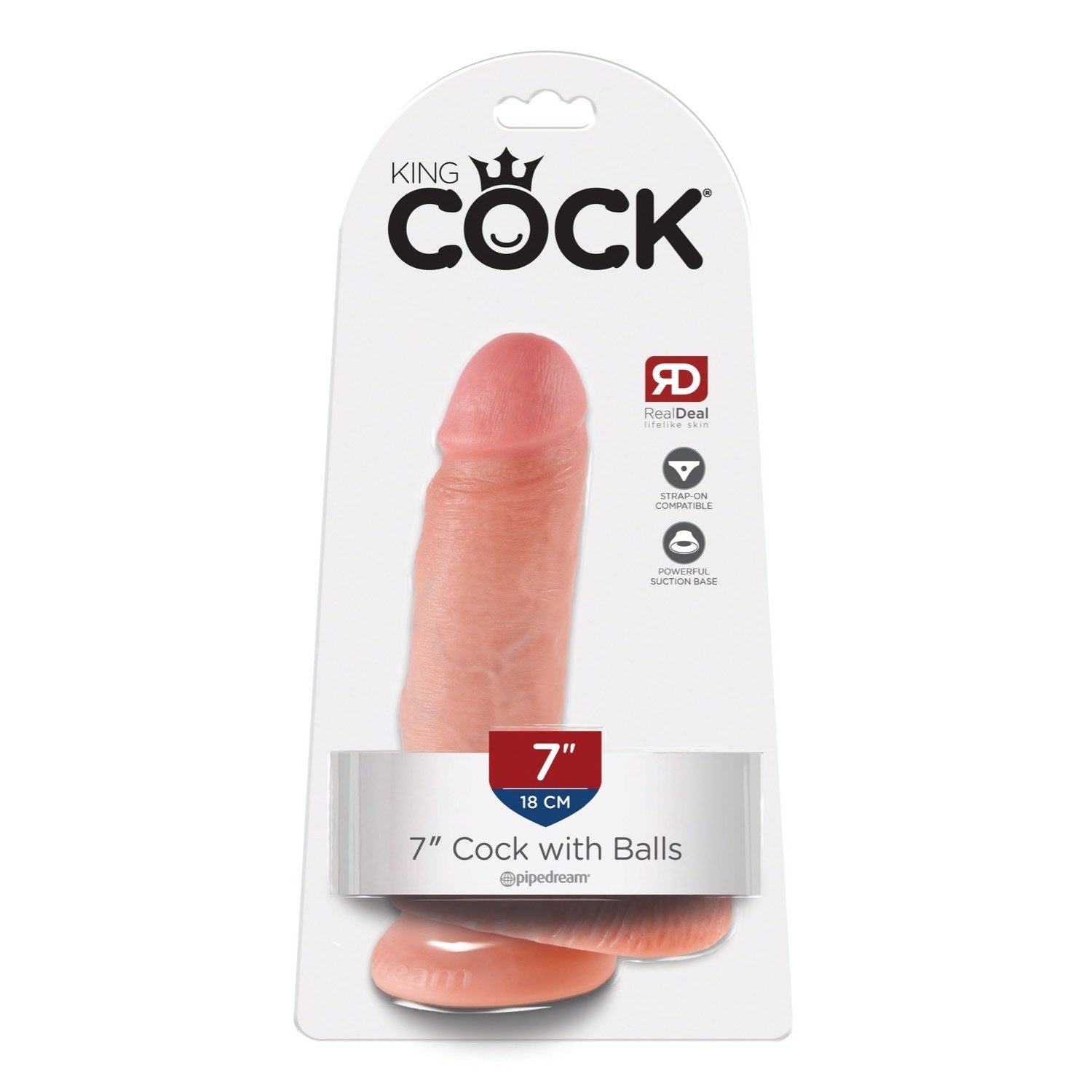 King Cock 7&quot; Cock With Balls - Flesh 17.8 cm (7&quot;) Dong by Pipedream
