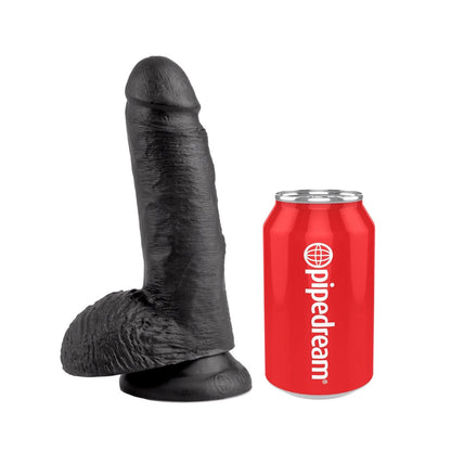 7" Cock With Balls - Black 17.8 cm (7") Dong